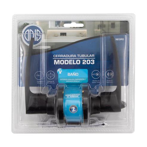 CERRADURA TUBULAR NEGRO BAÑO 2032