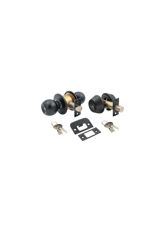 1458 SET OISTER CERRADURA CILINDRICA/ CERROJO TUBULAR NEGRO1
