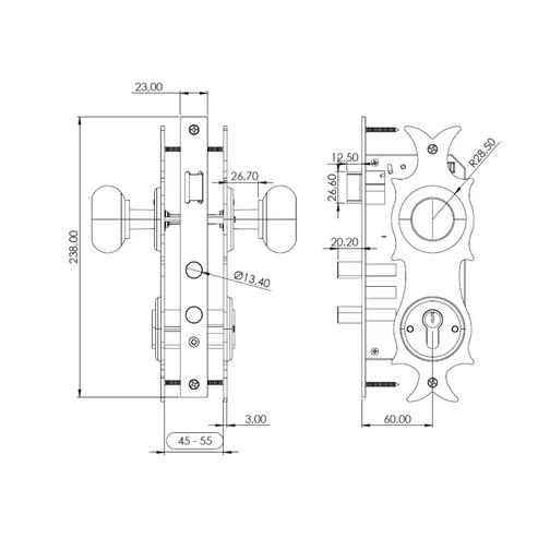 CERRADURA EMBUTIR OISTER TOLTEN POMO1