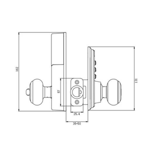 CERRADURA DIGITAL ODIS NEGRO CON POMO 55004
