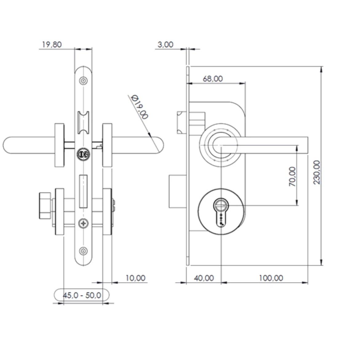 CERRADURA EMBUTIR ODIS 102 BAÑO MANILLA 2380 NEGRA1