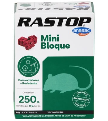 RATICIDA RASTOP MINI BLOQUE ANASAC (250 G)