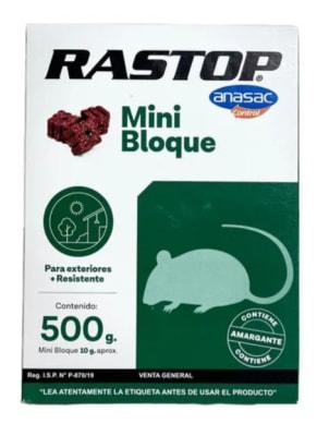 RATICIDA RASTOP MINI BLOQUE ANASAC (500 G)