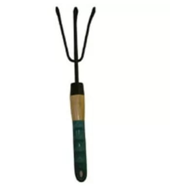 HERRAMIENTA RASTRILLO PEQUEÑO METAL MANGO MADERA 612A1