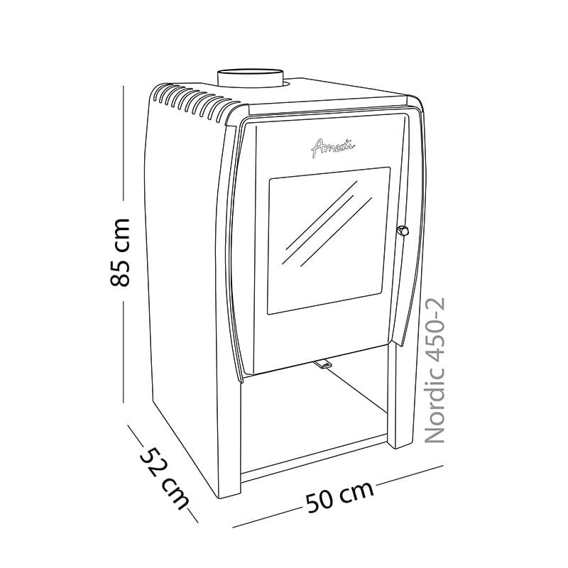 Estufa a Leña Nordic 450 Amesti8