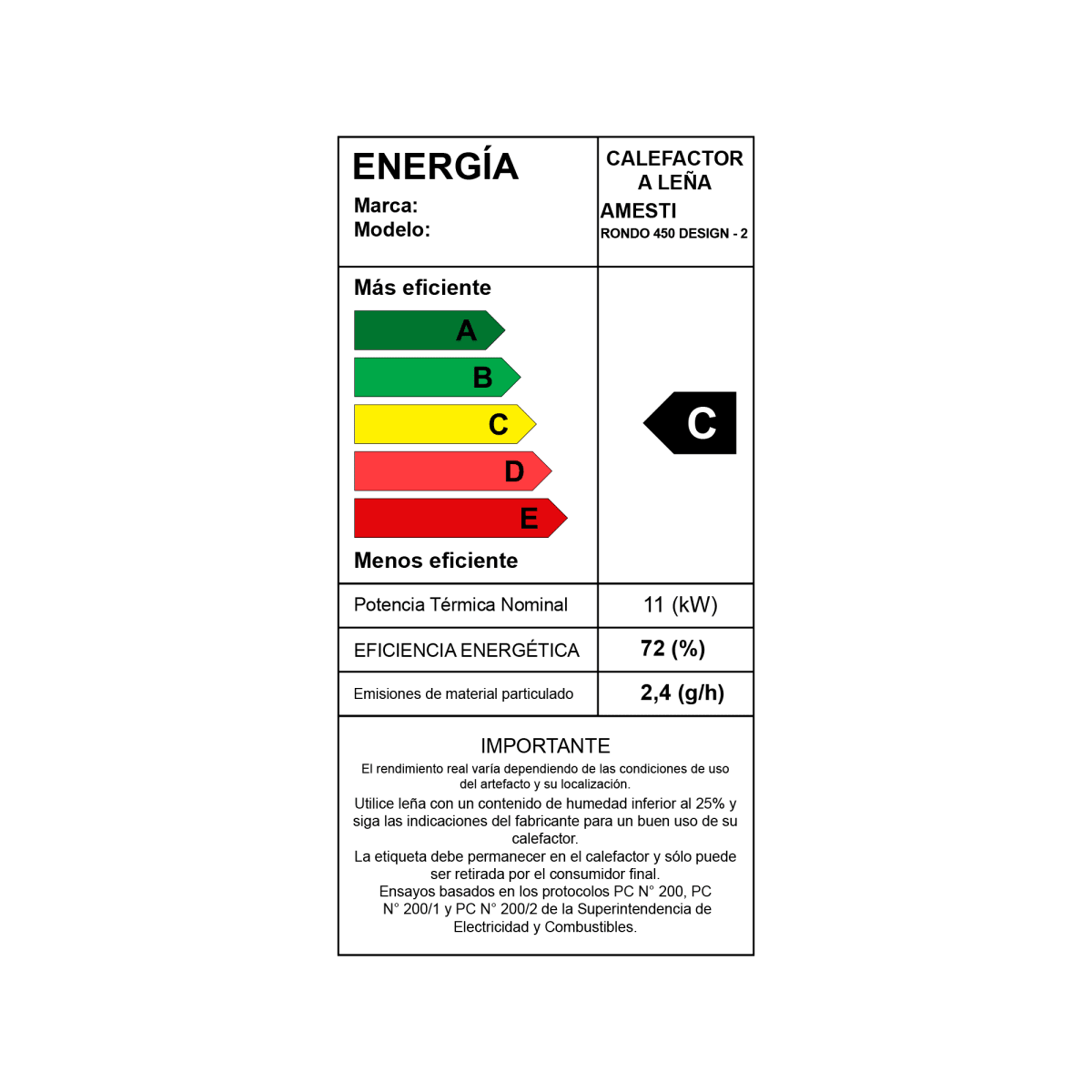 Estufa a Leña Rondo 450 Amesti8