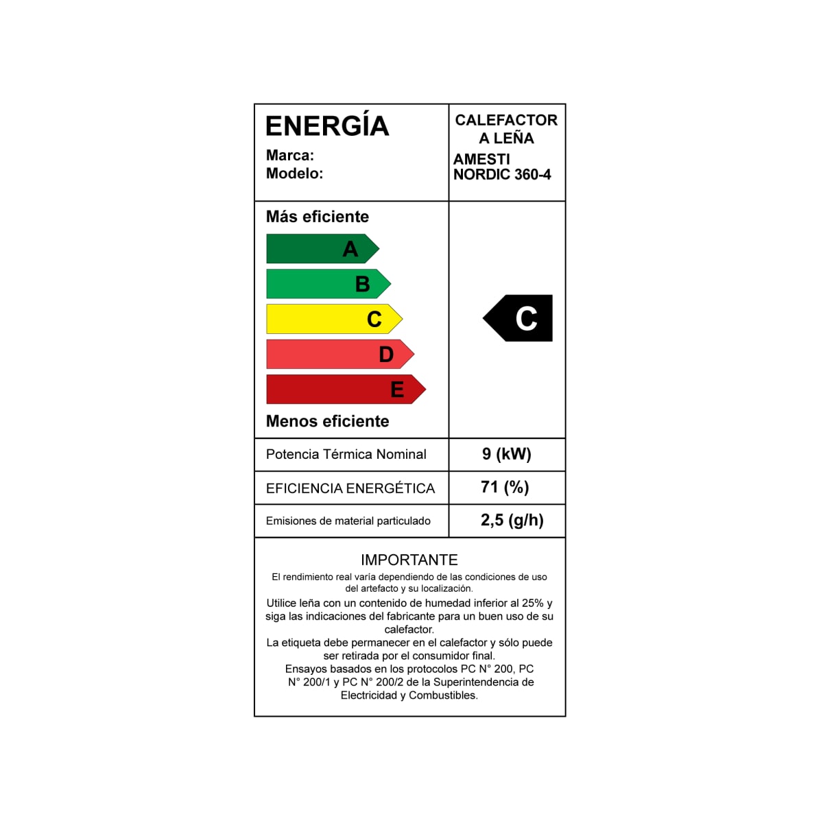 Estufa a Leña Nordic 360 Amesti10