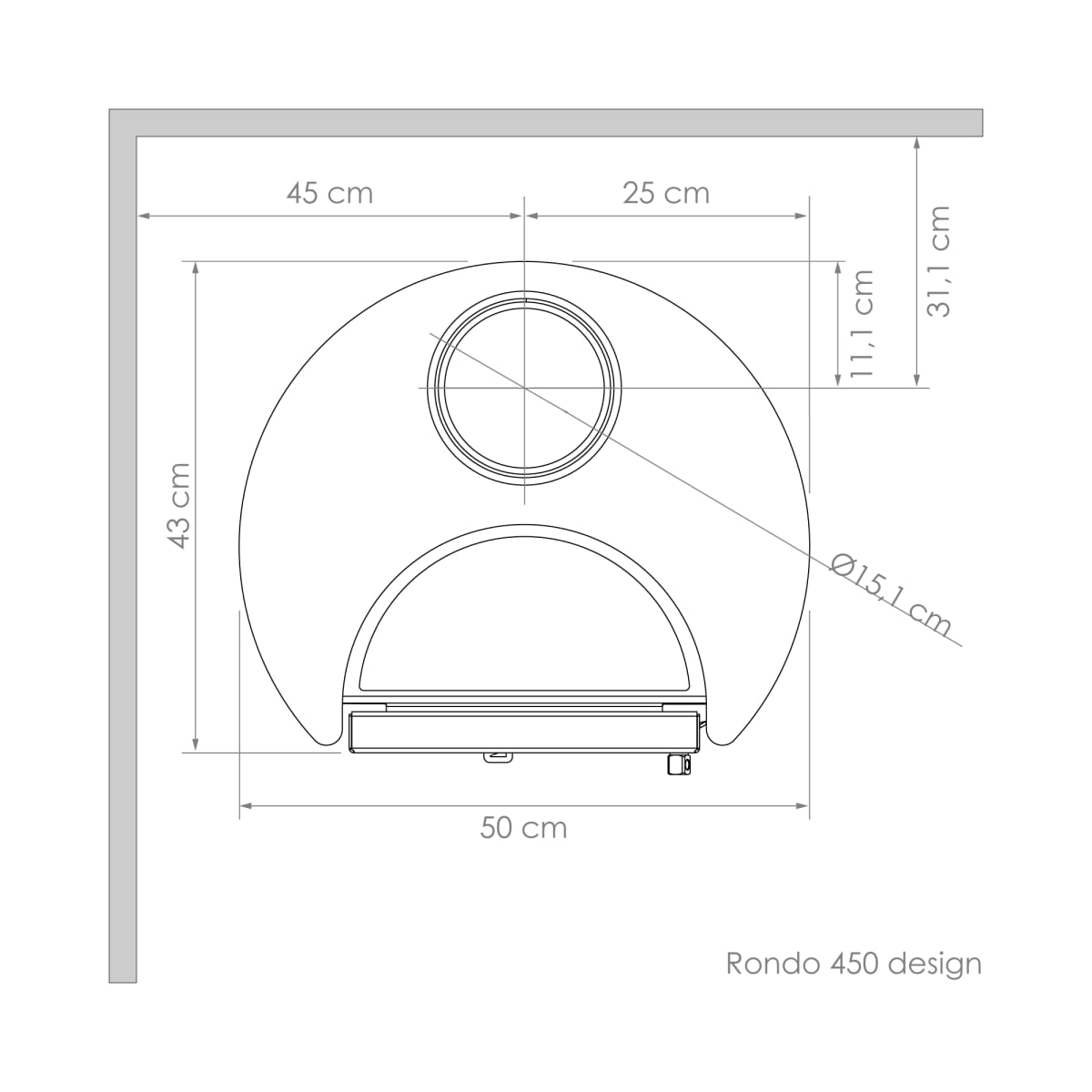 Estufa a Leña Rondo 450 Amesti11