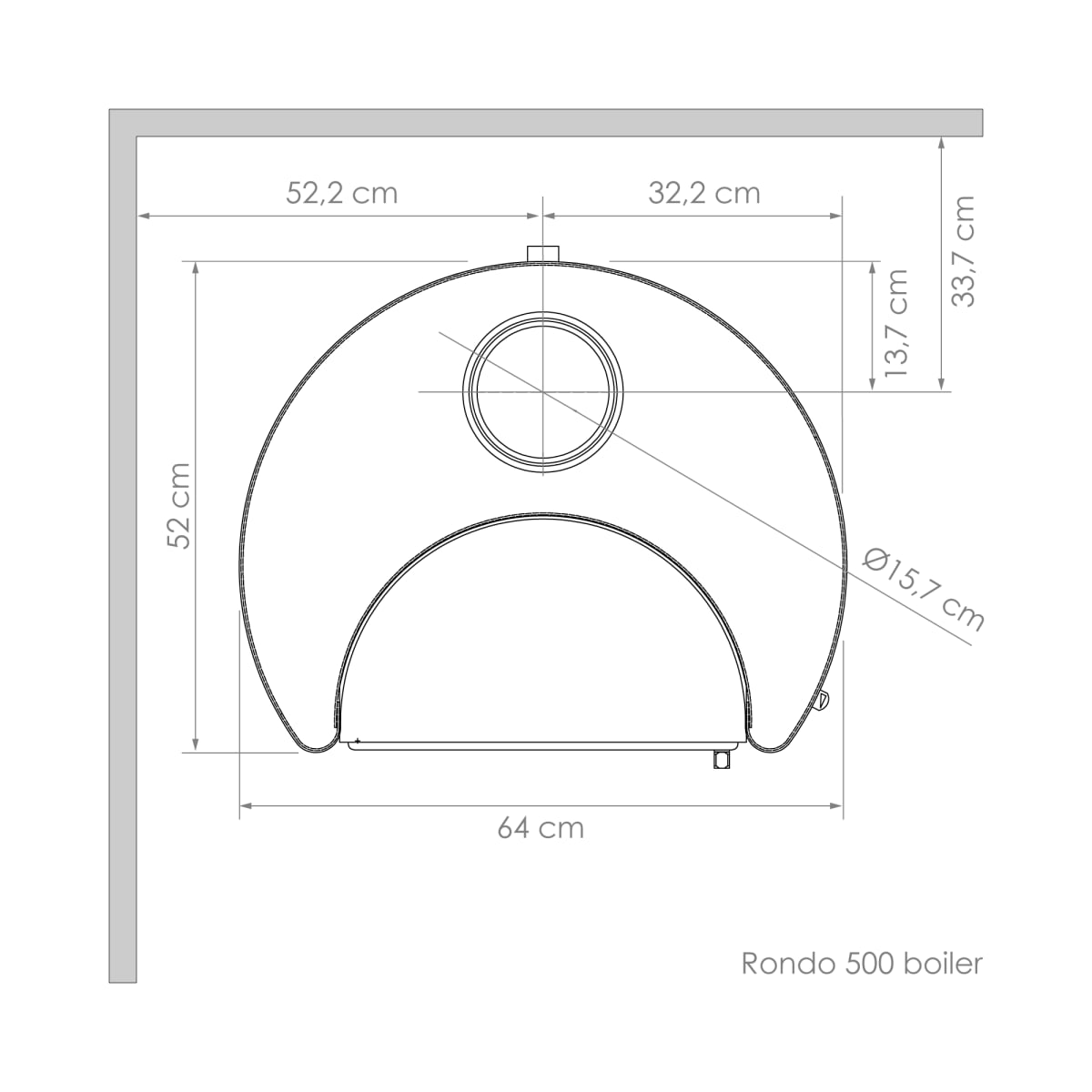 Estufa a Leña Rondo 500 Amesti14