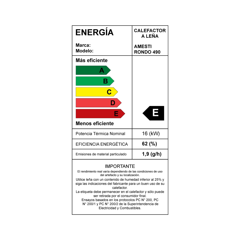 Estufa a Leña Rondo 490 Amesti14