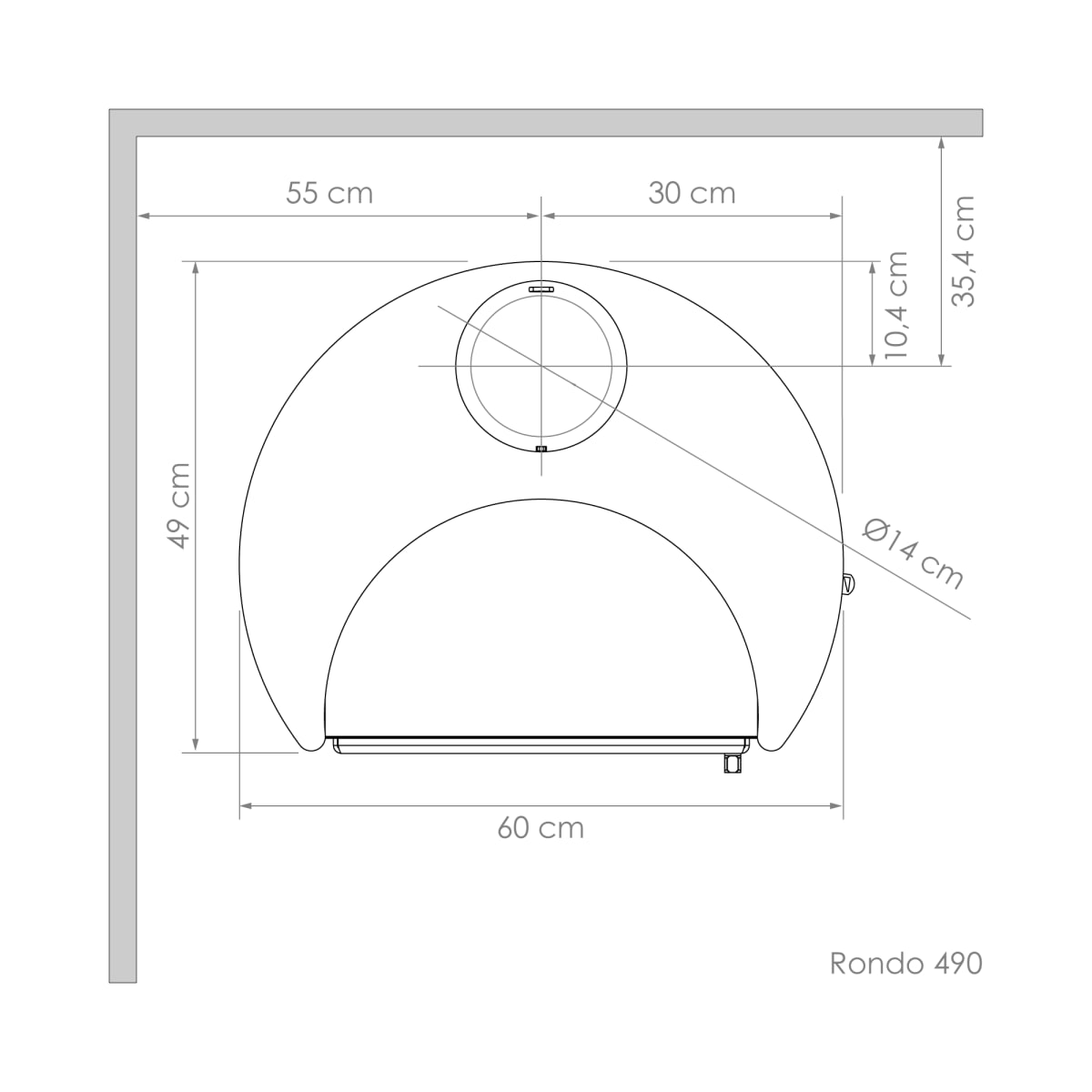 Estufa a Leña Rondo 490 Amesti16
