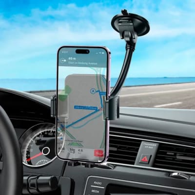 Soporte De Auto Tablero Parabrisas Hoco H38 Negro