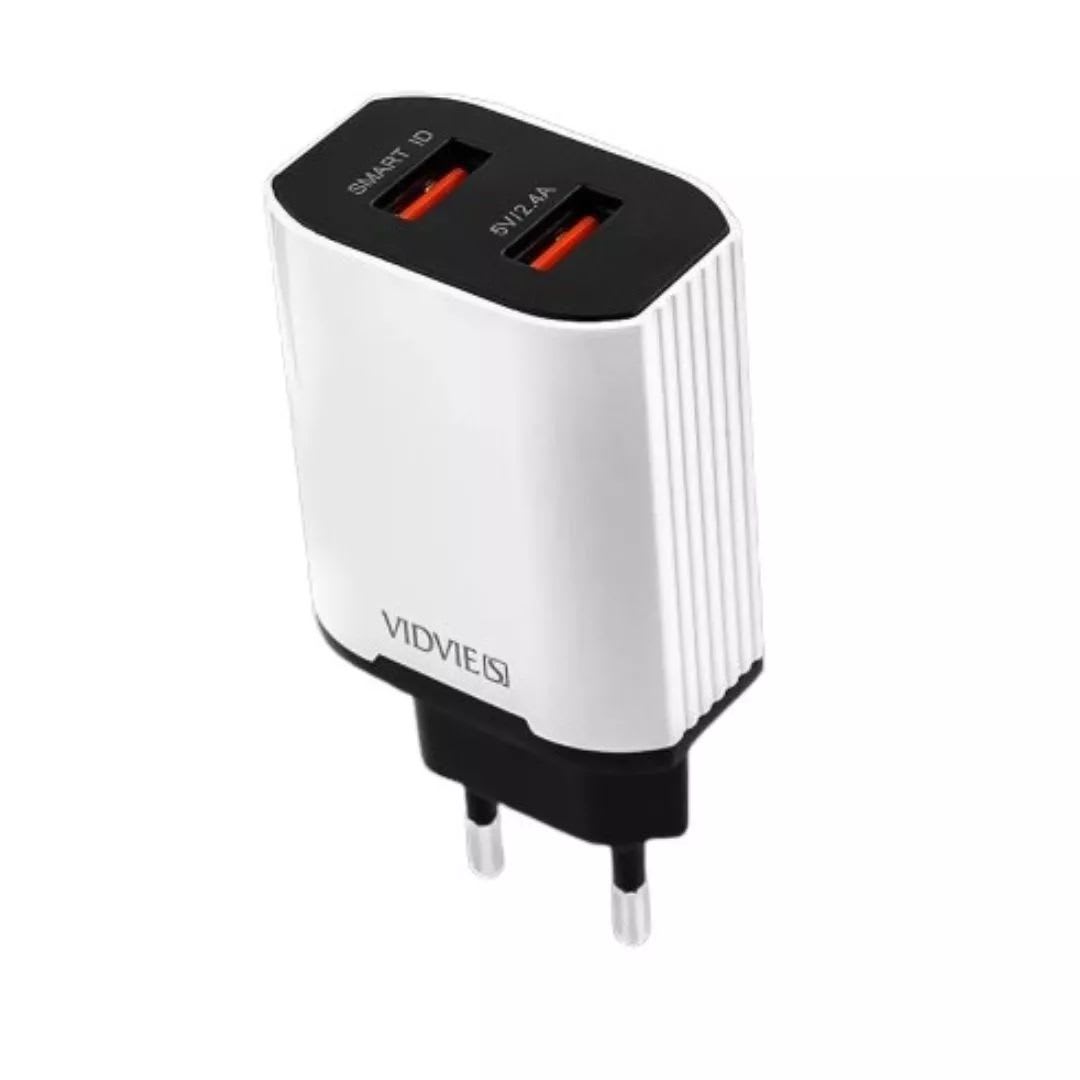 Cargador pared 2 puertos USB carga rápida Vidvie 0