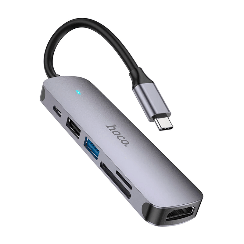 Adaptador 6 en 1 USB-C Multifunción Hoco HB282