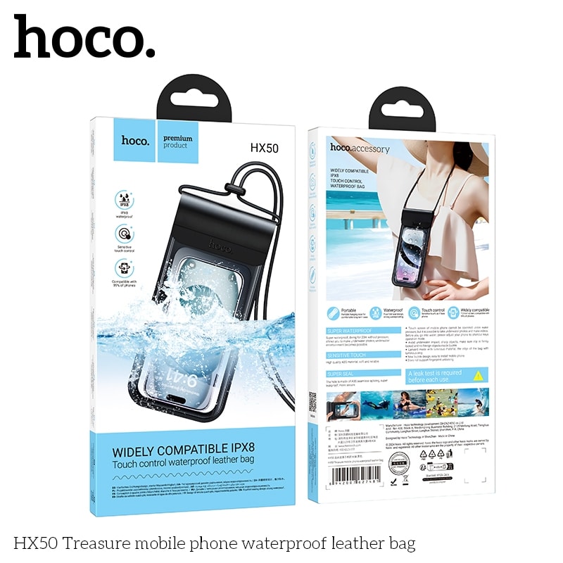 Funda Impermeable para móvil, Hoco HX50 Treasure, color negro2