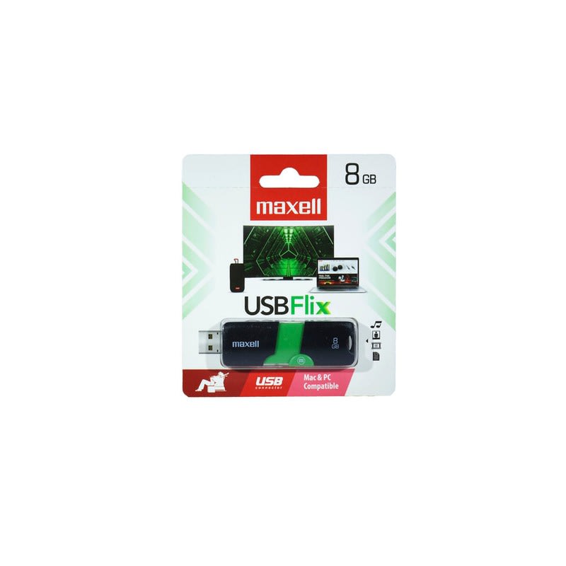 PENDRIVE MAXELL FLIX 8GB 2.0, VERDE, DISEÑO LISO3