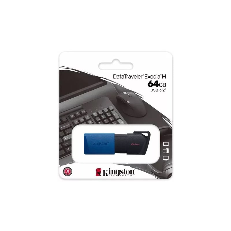 Pendrive 64GB USB 3.2 Gen1 DataTraveler Exodia M Negro/azul3