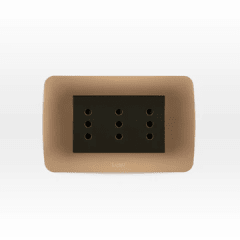 Enchufe Triplex 10A cafe