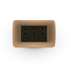 Enchufe triplex 10.16A café