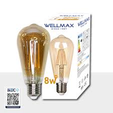 Ampolleta con filamento Larga E27 wellmax de 8w