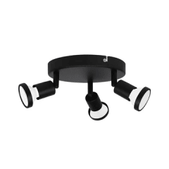 FOCO REDONDO SOBREPUESTO SPOTLIGHT CIELO O MURO 3XGU10 NEGRO