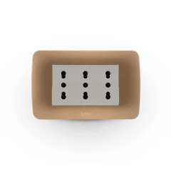 Enchufe triplex 10.16A beige