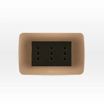 Enchufe Triplex 10A cafe1