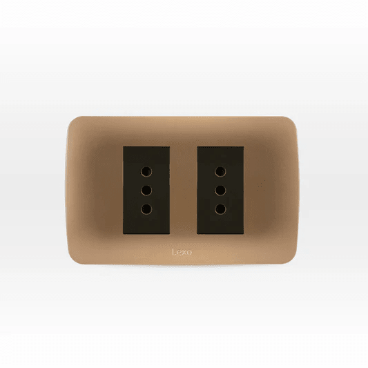 Enchufe EMB. doble 10A Café LEXO1