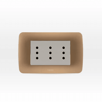 Enchufe Triplex 10A beige1