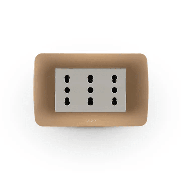 Enchufe triplex 10.16A beige1