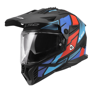 CASCO LS2 MX702 PIONEER BLOCK BLUE RED BLACK