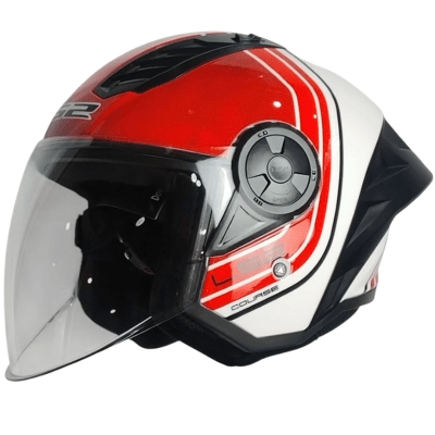 CASCO LS2 OF616 AIRFLOW II COURSE WHITE RED