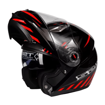 CASCO LS2 ABATIBLE FF370 EASY EXTENT MATTE BLACK RED