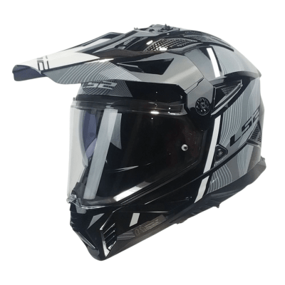 CASCO LS2 MULTIPROPOSITO MX702 PIONEER II HILL BLACK WHITE