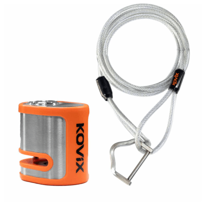 CANDADO DISCO DE FRENO KOVIX + CADENA ORANGE