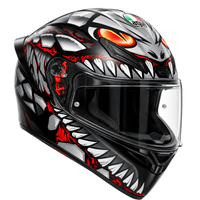 CASCO AGV K1 S LYZARD BLACK RED GRAY MATTE