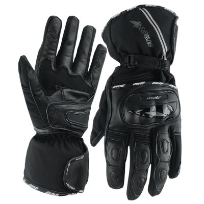 GUANTES ATROX MIG CE4001 CUERO TEXTIL BLACK INVIERNO