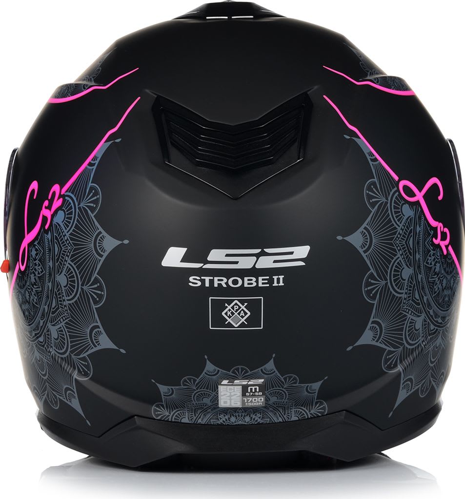 CASCO LS2 ABATIBLE FF908 STROBE II LUX BLACK PINK7