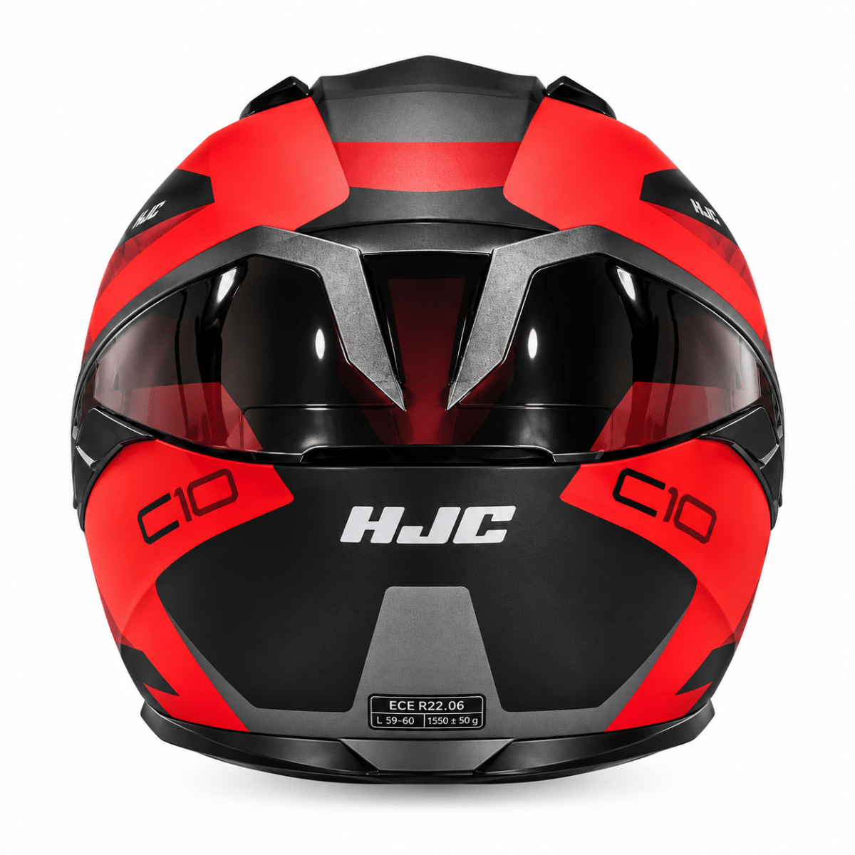 CASCO HJC C10 TINS AERO BLACK GRAY RED5