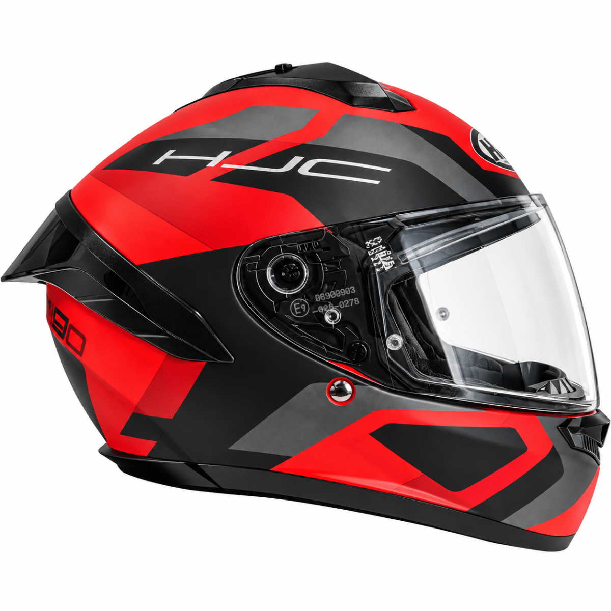CASCO HJC C10 TINS AERO BLACK GRAY RED3