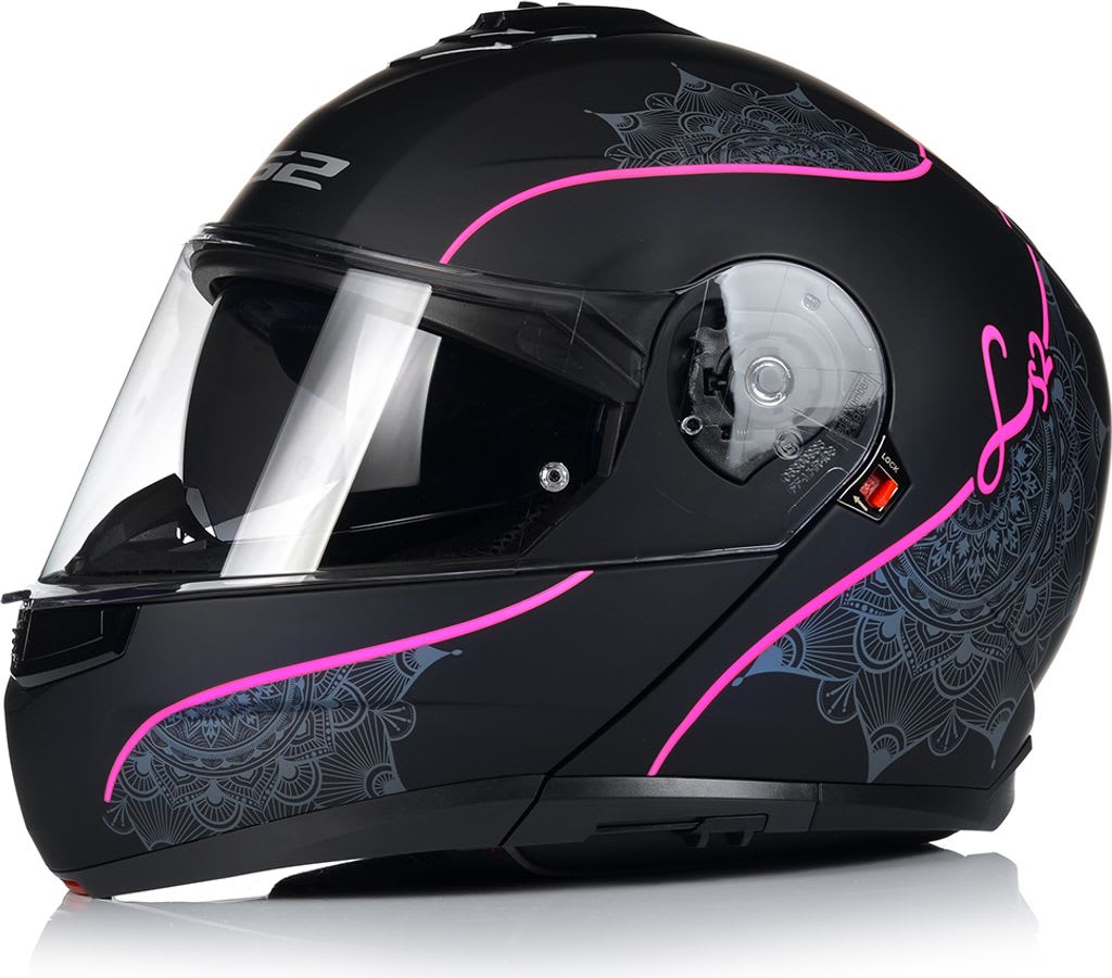 CASCO LS2 ABATIBLE FF908 STROBE II LUX BLACK PINK6