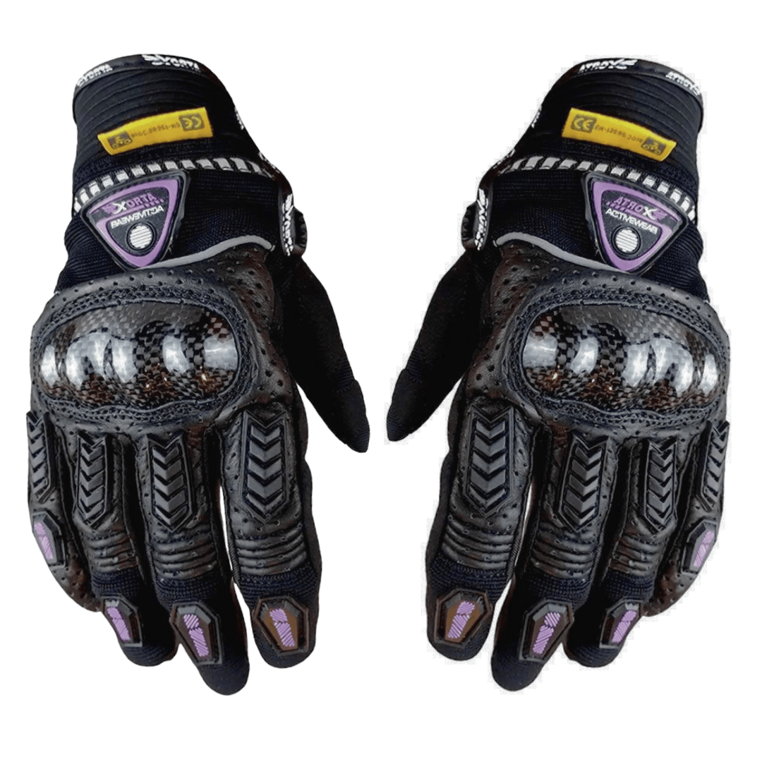 GUANTES ATROX BALI CUERO TEXTIL CE4325 PURPLE1