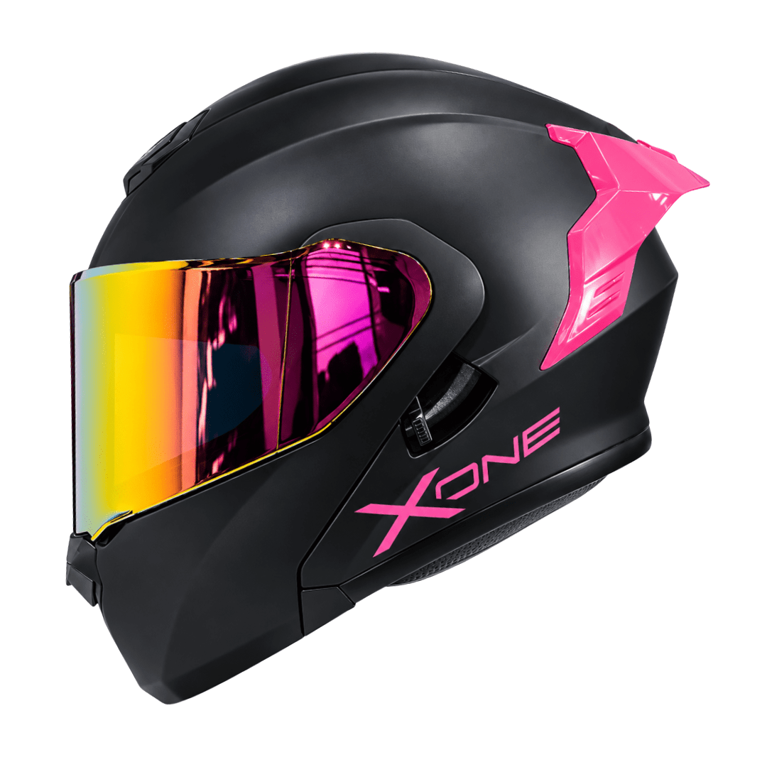 CASCO ABATIBLE XONE 3000RS BIG TYPE SOLID BLACK PINK1