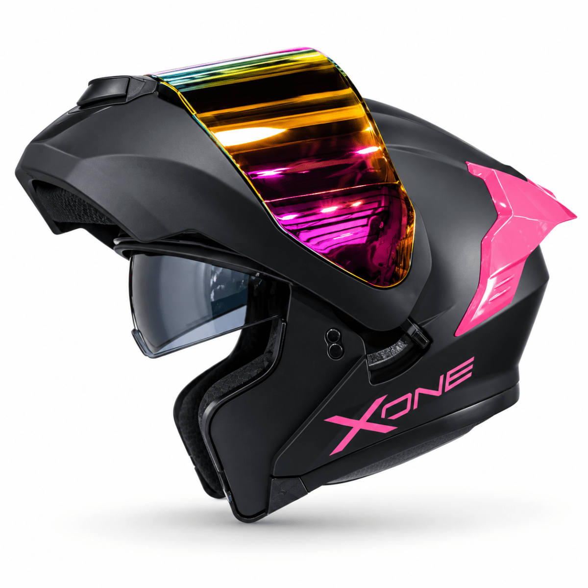 CASCO ABATIBLE XONE 3000RS BIG TYPE SOLID BLACK PINK3