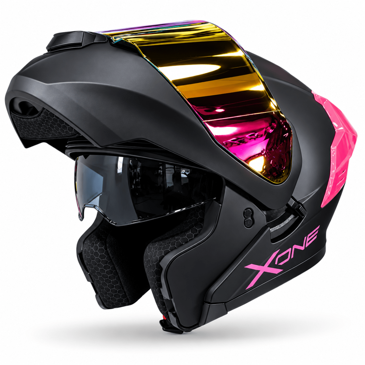 CASCO ABATIBLE XONE 3000RS BIG TYPE SOLID BLACK PINK4