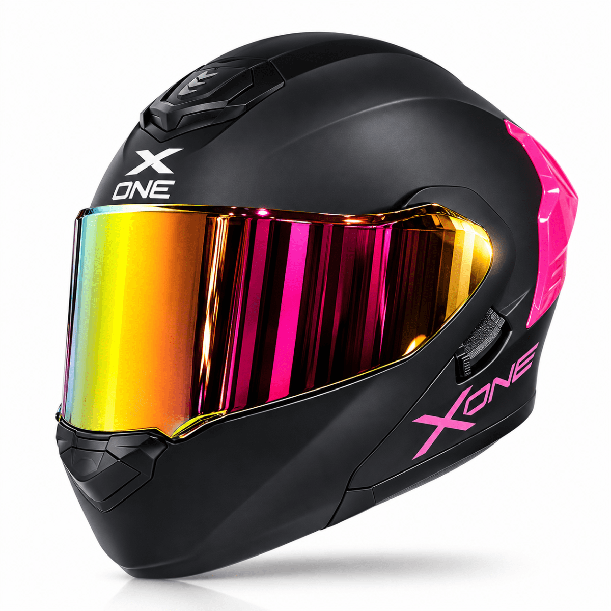 CASCO ABATIBLE XONE 3000RS BIG TYPE SOLID BLACK PINK2