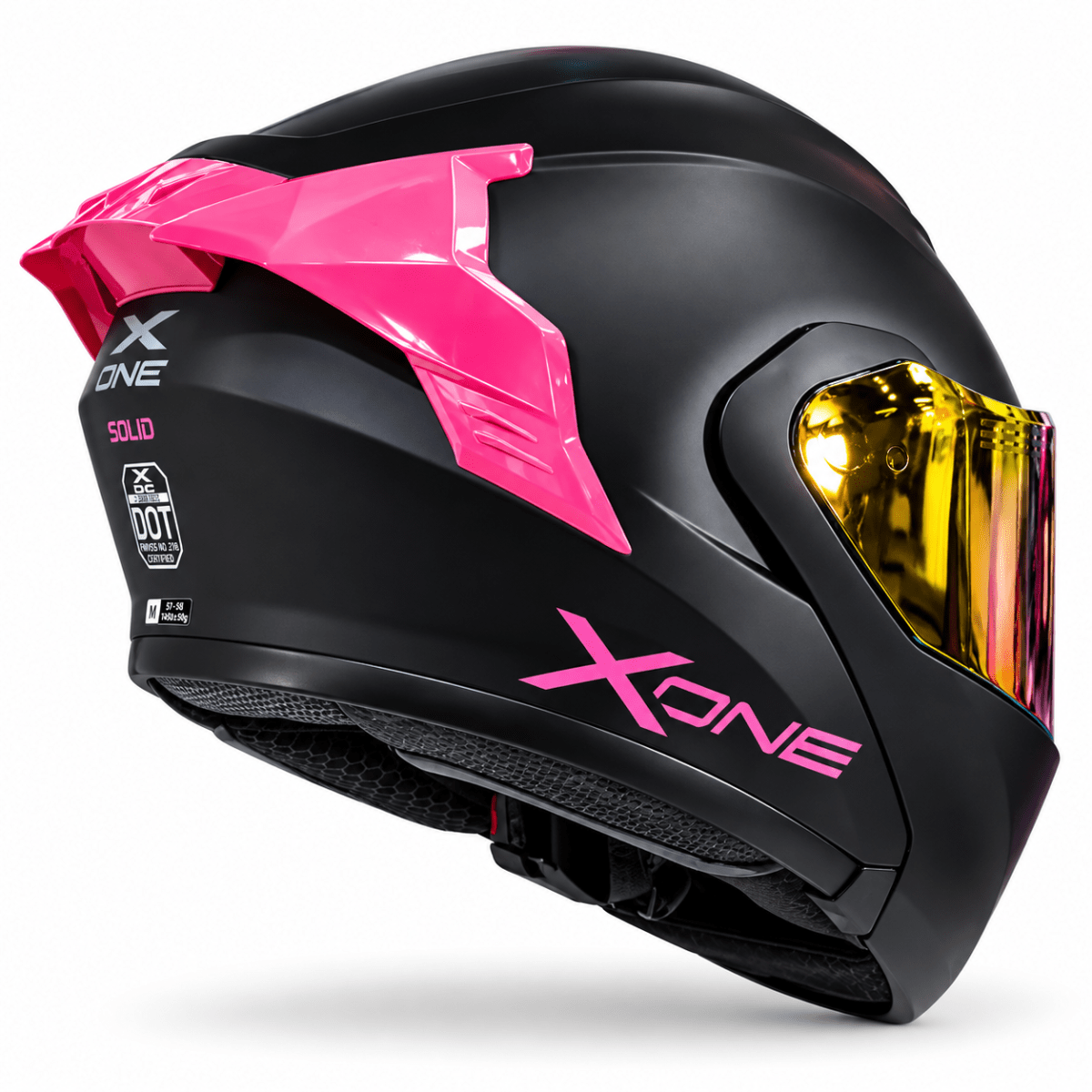 CASCO ABATIBLE XONE 3000RS BIG TYPE SOLID BLACK PINK5