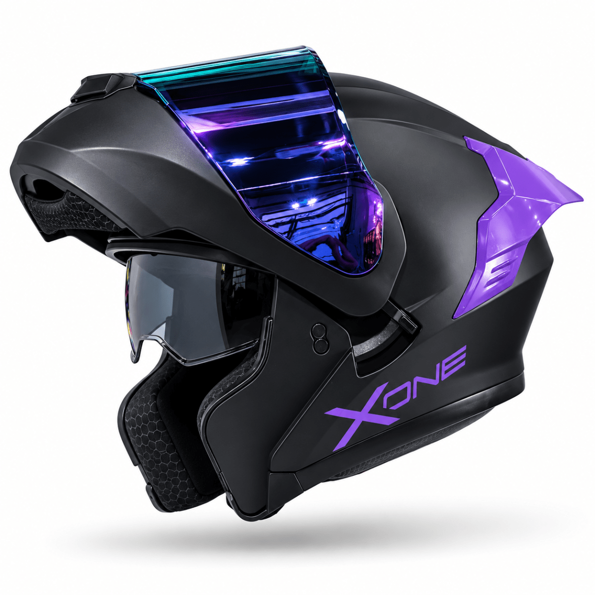CASCO ABATIBLE XONE 3000RS BIG TYPE SOLID BLACK PURPLE4