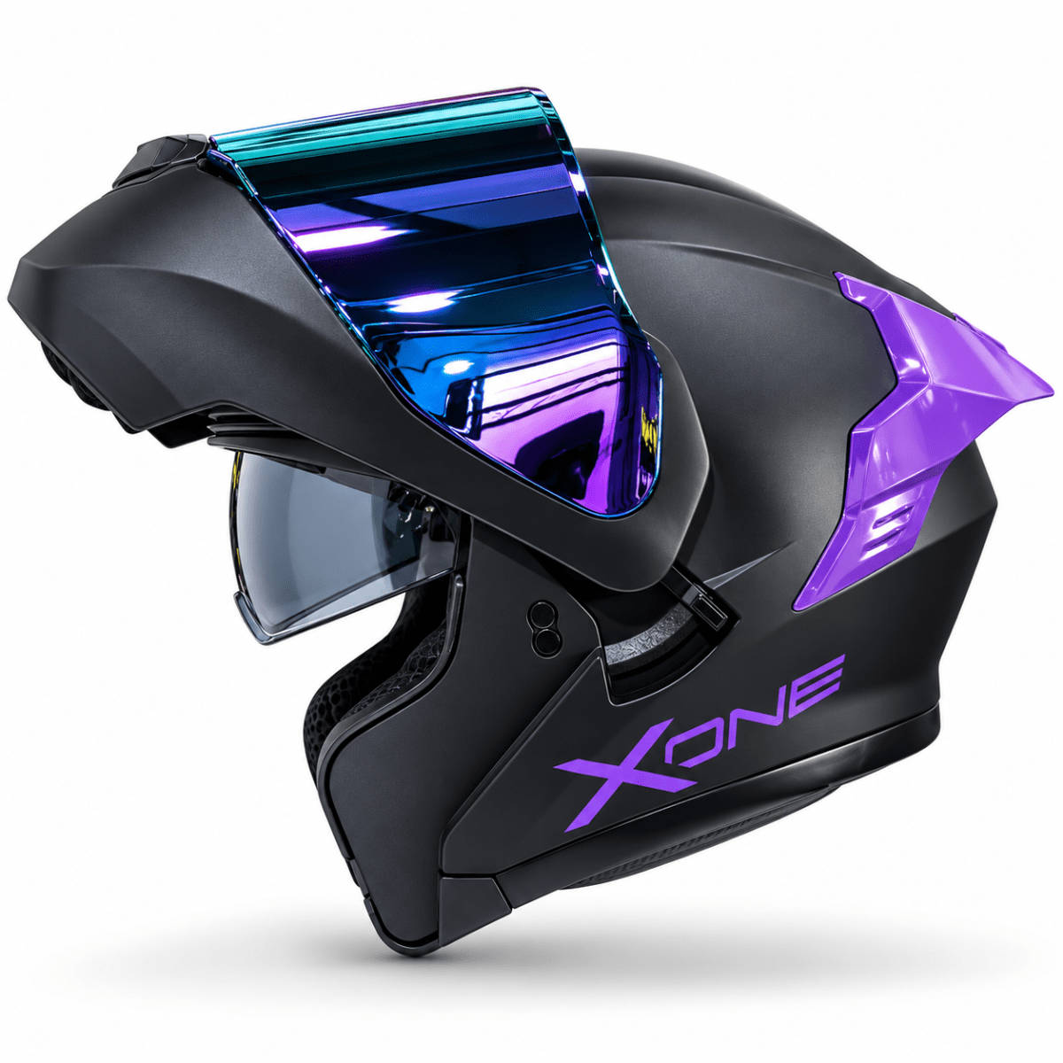 CASCO ABATIBLE XONE 3000RS BIG TYPE SOLID BLACK PURPLE3