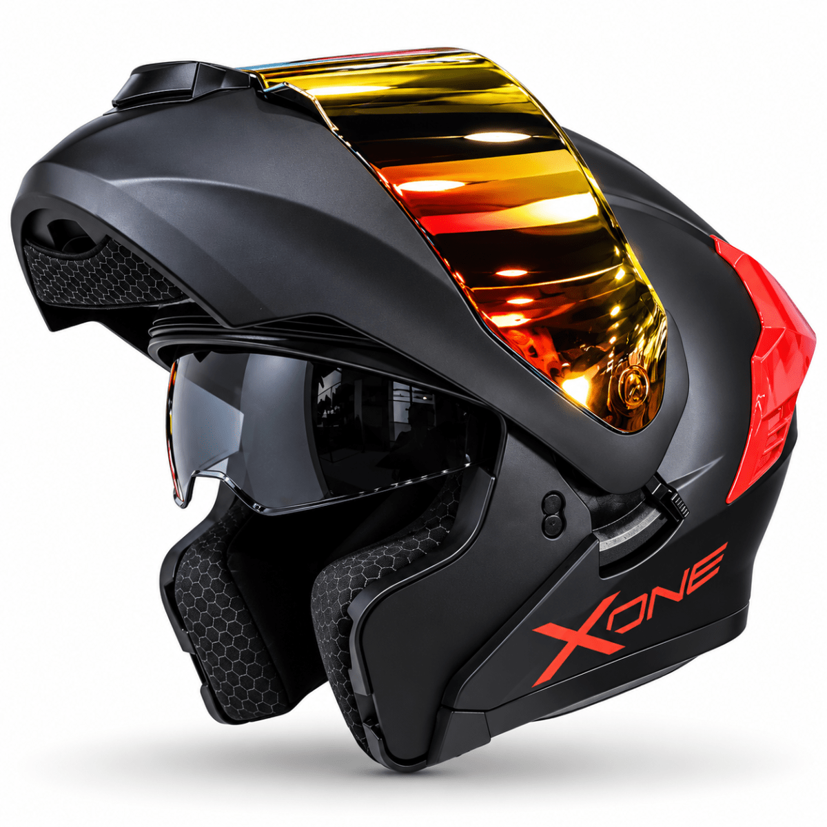 CASCO ABATIBLE XONE 3000RS BIG TYPE SOLID BLACK RED4